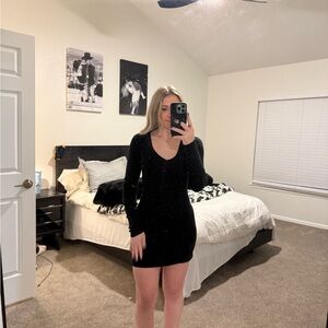 Black Long-Sleeve sweater Dress